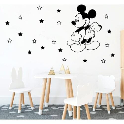 Cartoon Disney Mickey Mouse Vinyl Wall Stickers ForKids Baby Room Decoration Bedroom Accessories Mural Wall Art Decals