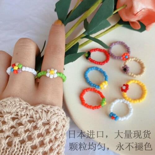 1pc Beaded Matching Rings Set for Women Anillo Bagues Bohemian Jewelry Teen Girls Sieraden Accesorios Mujer Fashion 2021 Lgbt