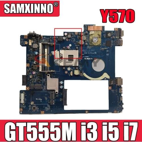PIQY1 LA-6882P MAIN BOARD For Lenovo Y570 Laptop motherboard HM65 DDR3 GT555M GPU i3 i5 i7 working