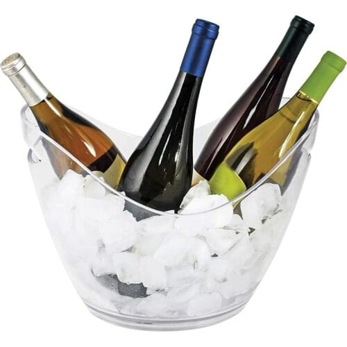 True Ice Bucket Holder Chilling Tub for Indoor and Outdoor Use Holds 4 Wine Bottles Clear