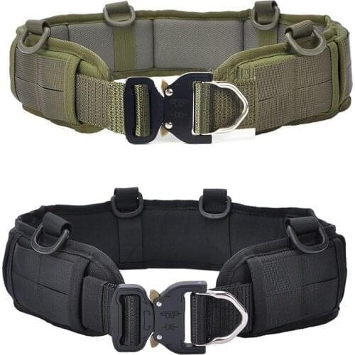 Military Tactical Belt Men Battle Belt Airsoft Army Combat Outdoor CS Hunting Paintball Padded Waist Belt Set Adjustable