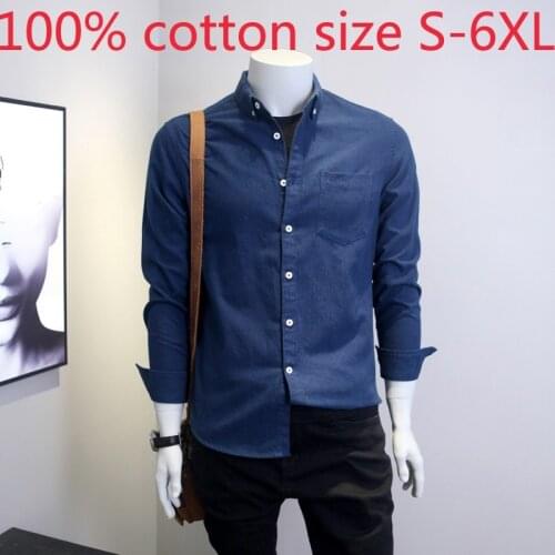 2020 New Arrival Fashion High Quality 100% Cotton Long Sleeve Casual Shirts Single Breasted Plus Size S M LXL2XL3XL 4XL 5XL 6XL