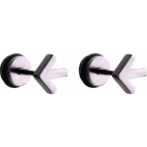 Unisex Sliver Earrings Stud Arrows Earrings Stainless Steel for Men Ear Piercing in Body Piercing