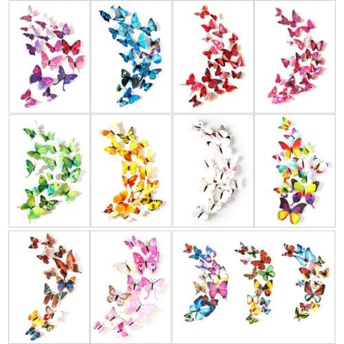 Luminous Fridge Magnets 12PCS 3D Butterfly Design Decal Art Stickers Room Magnetic Home Decor DIY Wall Decoration Newest