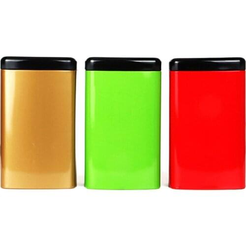 Xin Jia Yi Packaging Metal Box Spice Tiny Mints Pill Red Rectangle Tin Cans With Black Lid Factory Directly Sale Food Grade Tin