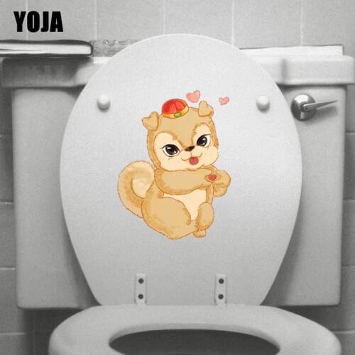 YOJA 15.9*21.1CM Love Heart Dog Toilet BedRoom Home Decor Wall Sticker Decal T3-0611