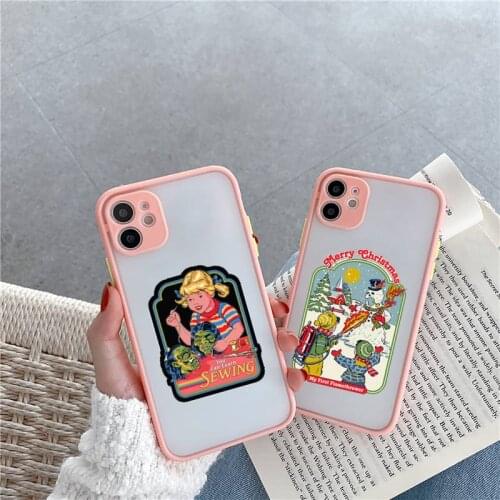 Funny Halloween Satan Vintage Summon Demons Phone Case For iPhone 12 11 Mini Pro XR XS Max 7 8 Plus X Matte transparent Cover