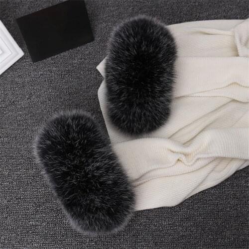 Women 100% Real Fox Fur Cuffs Winter Warm Fashion Lady Bracelet Hand Wear Wristband Arm Warmer Genuine Natural Fox Fur Sleeve