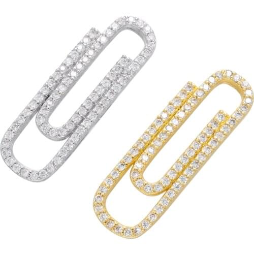 ZHUKOU Gold/Silver color Paperclip Bracelet Connector Women DIY Handmade Bracelet Necklace Jewelry Accessories Wholesale VS472