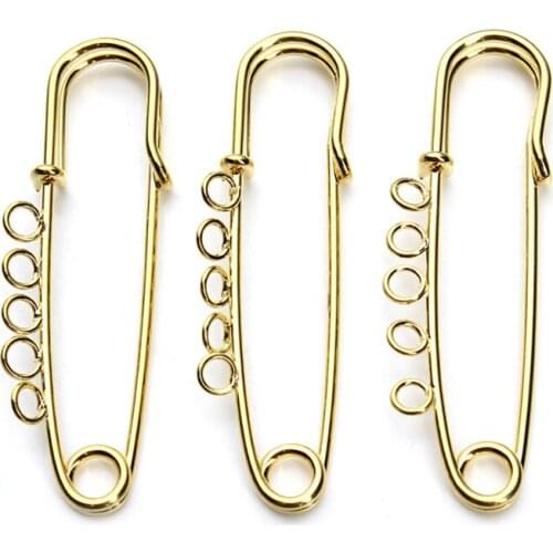 10pcs Golden Iron Safety Brooch Kilt Pins Findings Accessories for jewelry making 60x16.5x4.5mm Hole: 3.5mm