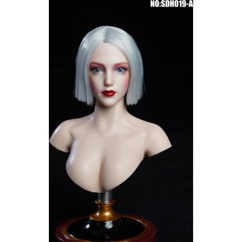 1/6 Sdh019 Female Head Sculpture Makeup Version And Headphone Version Exquisite Face Shape 12 Inch Doll Accessories