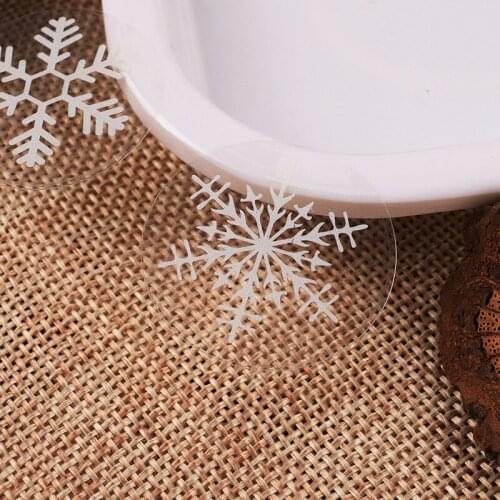 Free Shipping 10packs/lot Christmas Day SnowflakeTransparent Sealing Stickers Sealing Package Label Stationery