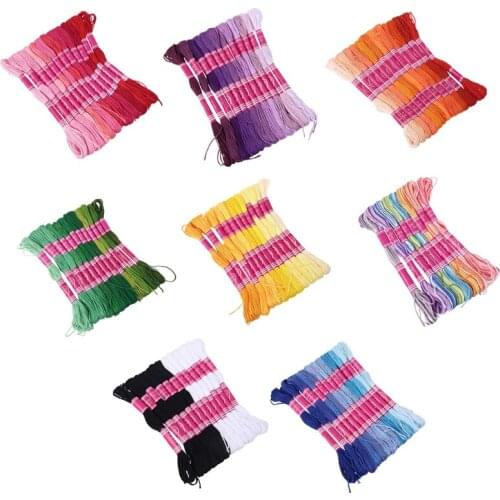 12pcs Cross Stitch Embroidery Thread Gradient Floss Sewing Skeins Braiding DIY 54DC