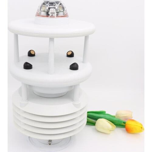 6 IN 1 Ultrasonic wind speed wind direction temperature humidity rainfall integrated smart city weather station