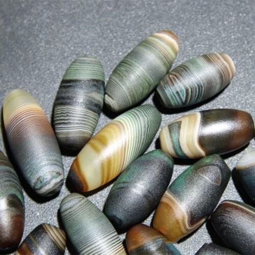 Agate green dzi bead drum bead accessories clavicle bead star and moon vajra bodhi DIY accessories bright color and clear textur