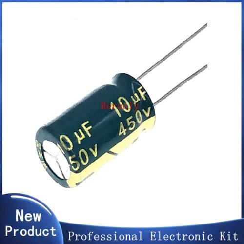 12pcs/lot 450v 10uf 450v10UF aluminum electrolytic capacitor size 10*17 20