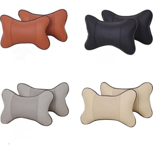Car Neck Pillows Pu Leather Head Support Protector Universal Headrest Backrest Cushion Easy Install And Clean