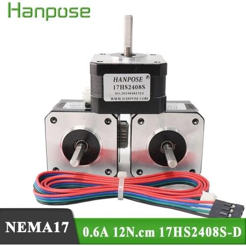 Free shipping 42x28MM 0.6A 12N.CM Nema17 Stepper Motor 42BYGH (17HS2408S) motor for CNC XYZ 3d printer motor 3pcs/lot