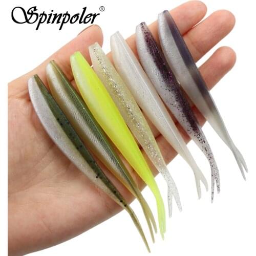 Spinpoler New Fishing Lure Jerk Shad Bait Split tail Minnow Crankbait 2/4in Soft Plastic Swimbait for Bass Fishing Pack of 10pcs