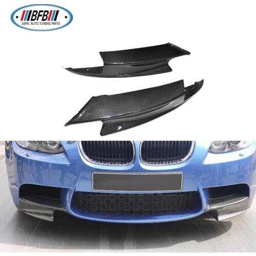 Shinny Black Dry Carbon Front Bumper Splitters Fit For BMW 3 Series E92 M3 front flaps bumper 2006-2013