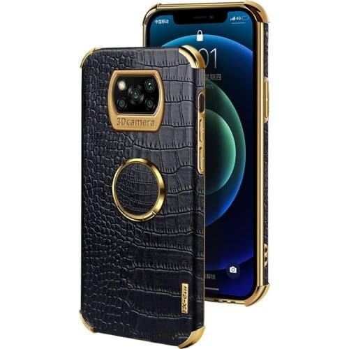 For Xiaomi POCO X3 NFC X3Pro Case Luxury Soft PU leather With Ring Stand Protective Back Cover Case For Xiaomi POCO M3 X3 F2 PRO