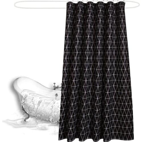 2018 Geometric Pattern Black Bath Screen Eco-Friendly PEVA Moldproof Waterproof Bathroom Bath Shower Curtain Bathroom Products