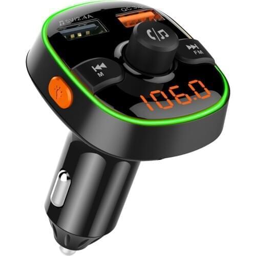 12-24V FM Transmitter Wireless Bluetooth 5.0 Handsfree Car MP3 Player Bluetooth Kit FM Modulator Dual USB Charger Accessories