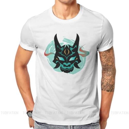 Genshin Impact Game Paimon TShirt for Men Xiao Yaksha Basic Leisure Tee T Shirt High Quality Trendy Loose