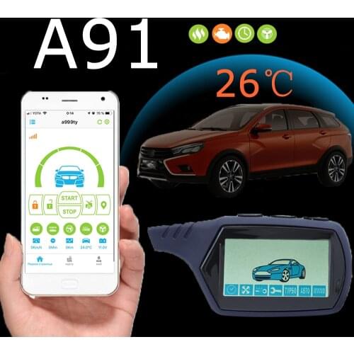 GSM Mobile phone control car GPS car two-way anti-theft device upgrade gsm gps For Starline A91 Keychain Alarm