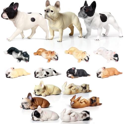 Mini 16 Styles Action&Toys Figure Family Animal French Bulldog Pet Dog Model Collectible Doll Figure For Kid Childrens Gift
