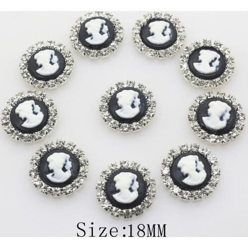 Resin Crafts 10Pcs / Lot 20MM Round Rhinestone Buttons, Party Decoration Accessories DIY Jewelry Embellishment Decoration