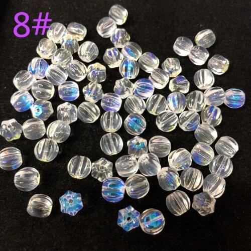 Fashion round crystal beads loose diy Pumpkin glass multi color beads fit for jewelry accessory 20 pieces y12578