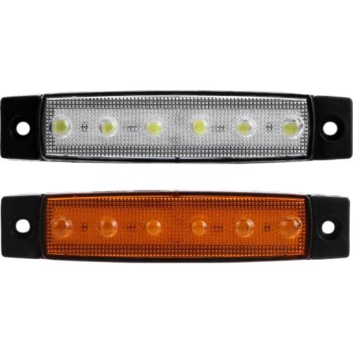 MOJOYCE Car External Lights Waterproof 6SMD LED Car Bus Truck Trailer Lorry Side Marker Indicator Warning Lamp