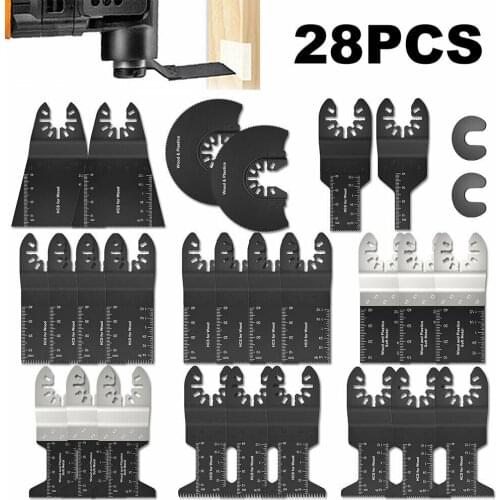 28pcs Saw Blades Multifunction Tool Oscillating Saw Blades For Dremel Bosch Milwaukee Release Saw Blades Power Tools Accessories