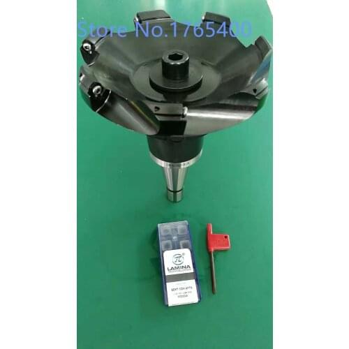 New NT40 FMB40 M16 holder + SE-KM-45 degree face mill cutter KM12 160-40-7T + 10pcs SEKT1204 steel carbide inserts