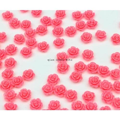 CLEARANCE 500pcs Resin Mini Rose Flowers 10mm coral pink colors