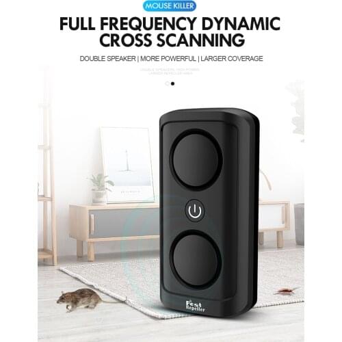 Dual Speaker Ultrasonic Rat Mouse Repeller Pest Mouse Rat Reject Killer Cockroach Bird Repellent Against Mouse Mosquito Fly