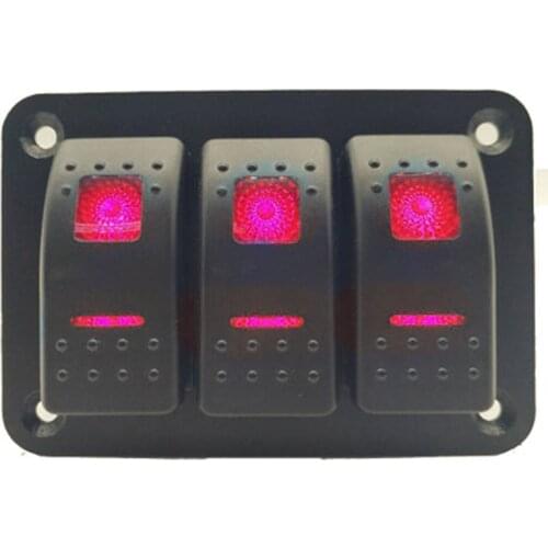 3 Gang Waterproof USB Switch Panel for Car Truck Rocker Switch Panel ON/Off Toggle Control Marine Switch Panel With Red Light