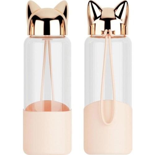 350ml Portable Seal Ring Glass Cup Travel Sport Leak-proof Drinking Water Bottle Water Bottle for Drinking Tea Mug Outdoor Sport