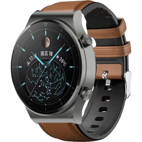 22mm watch strap For Huawei watch gt 2/2E strap samsung Galaxy watch 3 45/46mm leather correa Amazfit PACE GTR /Gear S3 frontier