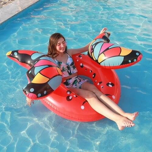 Rooxin 3D Butterfly Pool Float Rubber Ring Swimming Circle for Adult Inflatable Swimming Ring Water Seat Beach Party Toys