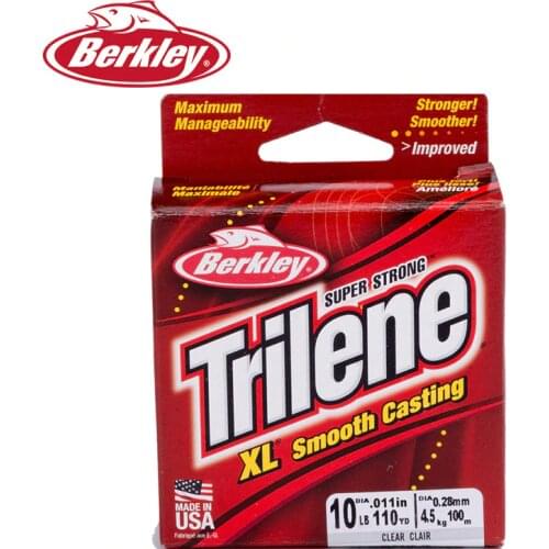 Berkley Trilene XL 100M 110YD Fishing Line 2-20LB Super Strong Smooth Casting Nylon Line Clear & Green Color
