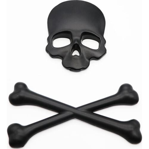 Car sticker 3D Skull Metal Skeleton Crossbones Car Motorcle Sticker Label Skull Emblem Badge Car Styling Stickers Accessories