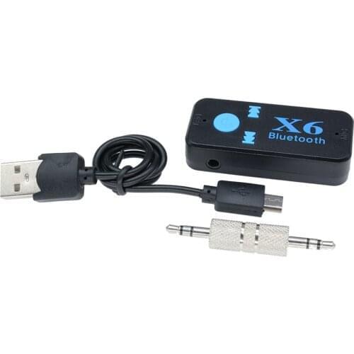 Universal X6 AUX Bluetooth Adapter Car Stereo Audio Receiver With Mic HandFree Wireless Adapter Receiver Car Kit for TF Card