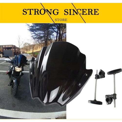 Street Bikes Wind Deflectors Windshield Windscreen For Suzuki Gladius 650 SFV650 ABS GSR750 GSR750Z GSR 750 08 B-King Dark Smoke