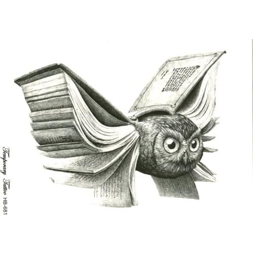 Professor Owl Waterproof Temporary tattoo sticker harajuku maquiagem animal temporary tattoos men tatuajes temporales tatuagem