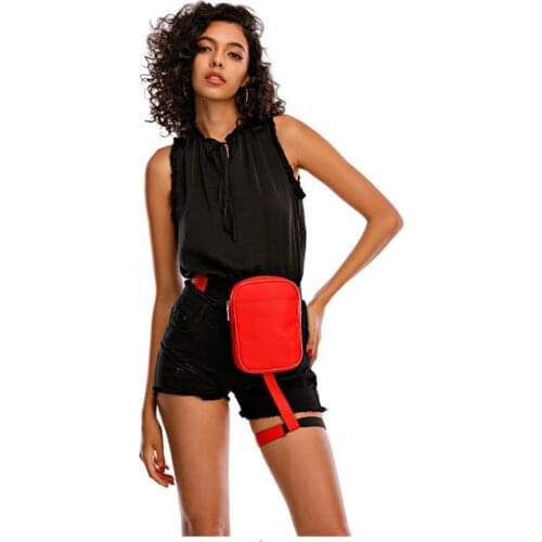 Women Fanny Pack Pu Leather Waist Bags For Women Belt Bags Fashion Women Leg Bag Phone Pouch Lady Bum Purse Black Red 2021 New