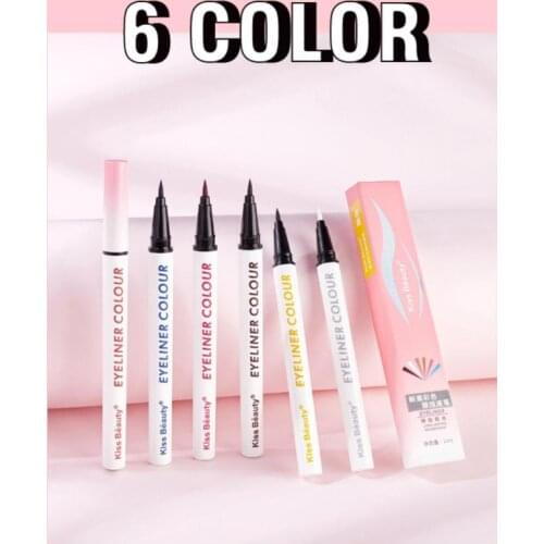 Kiss Beauty 6 Colors Liquid Matte Eyeliner Pencil Quick Dry Waterproof Lasting No Blooming Eye Liner Pencil Cosmetic Tool TSLM2