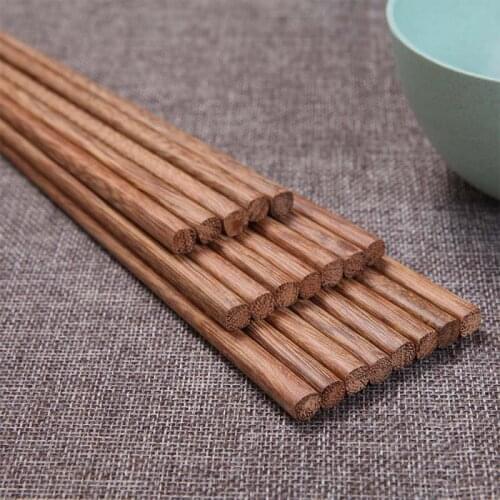 10 Pairs Chinese Natural Wooden Bamboo Chopsticks No Lacquer No Wax Healthy Sushi Rice Chopsticks Hotel Tableware