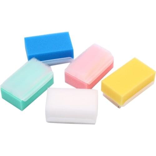 2pcs Baby Bath Sponge Soft Foam Washer with Cradle Cap Brush Body,Hair and Scalp Clean Gentle Baby Sensory Brush Bath Spon